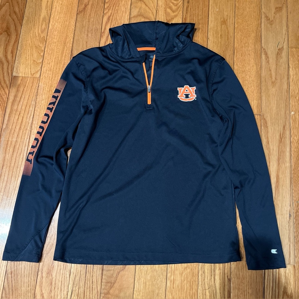 Auburn 1/4 Zip Lightweight Hoodie Youth XL/Womens XS-Small Navy Blue Pullover